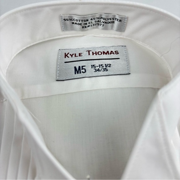 Kyle Thomas Tuxedo Shirt Size Medium 15.5” Neck 34/35 Sleeve - Picture 3 of 7
